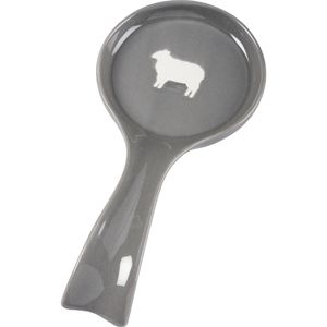 Stoneware Spoon Rest White Sheep Gray Country Kitchen Urban Farm